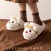 2026 Nuevas Pantuflas de Algodón para Niños Dibujo Animado Oso Mantequilla Pantuflas de Algodón para Padres e Hijos Nuevas Pantuflas de Otoño e Invierno para Niñas