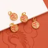 Retenção de cor forte acessórios cor de areia dourada joias diy ouro antigo pingente gota de óleo palavra da sorte pulseira pulseira cordão colar pingente pingente ornamentos