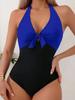 Traje de baño de una pieza de color sólido nuevo de comercio exterior 2024, fábrica de trajes de baño de bikini sexy transfronterizos europeos y americanos, bikini al por mayor