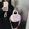Nova Bolsa de Pelúcia Fofa de Unicórnio para Crianças Meninas Bolsa de Ombro de Armazenamento de Desenho Animado Pequena Bolsa Escolar para Crianças do Jardim de Infância