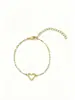 Collar Colgante de Corazón Calado para Mujer Más Vendido Set de una Sola Pieza Estilo Ins Pulsera de Dos Piezas Ajustable Amor Amistad