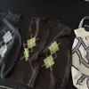 2026 Nuevo Chal de Moda Estilo Coreano con Cuello Redondo sin Mangas para Mujer, Corte Holgado, Adelgazante, Top Versátil con Diseño de Patrón de Diamantes