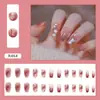 Uñas Postizas Virales de Moda 24 Piezas Estilo Francés Nuevas Uñas Postizas Degradadas