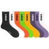 Calcetines Personalizados Amazon Transfronterizo Calcetines Deportivos con Logotipo Personalizados Largos Elásticos Color Puro Algodón Peinado Calcetines para Correr