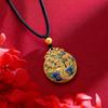 Vietnamita Areia Ouro Phoenix Pingente Banhado a Ouro Filigrana Antiga Phoenix Bênção Marca Queimado Esmalte Azul Pingente Pingente Atacado