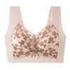 Sujetador de Encaje Talla Grande Ajustable para Mujer, Cómodo, Sin Aros, Push-Up, Anti-Caída, Push-Up, Cierre Lateral Estilo Chaleco