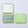Papel Absorbente de Aceite Portátil de Té Verde Personalizado Viene con Borla, Espejo, Piel Grasa, No Retira el Maquillaje, Maquillaje Duradero, Carbón de Bambú Facial
