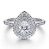 Anel de Prata 925 com Pérola Cruz Europeia e Americana Feminino Gota Zircônia Diamante Rosa Safira Anel de Prata Esterlina Anel de Gema