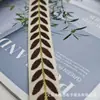 En stock cinta jacquard de 2.5 cm multicolor, diseño simple de hoja y espiga de trigo con hilo dorado, tira decorativa de estilo étnico para ropa, sombreros y faldas
