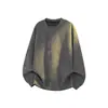 Nova marca moderna com estampa de estrelas, moletom casual de outono com gola redonda e mangas compridas para homens, peça básica pesada de corte solto
