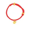 Pulsera Enrollada de Cuerda Roja Estilo Chino Nueva al por Mayor, Versátil Estilo Nacional Mantra de Seis Caracteres, Fuerte Retención de Color, Pulsera de Calabaza Tejida a Mano