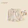 Roupa Infantil Meninas Outono Camiseta de Manga Longa 2026 Primavera/Outono Novo Estilo Coreano Elegante Macia Amiga da Pele Camada Base para Meninas Classe A