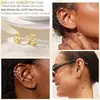 Amazon Europa y América Venta Caliente Anillo con Doble Bisagra Clip para Oreja Diseño de Nicho Aro de Oreja Simple Joyería de Accesorios Femeninos Atmosféricos Personalizados