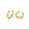 Anillo con Forma de Estrella y Costuras Recortadas Estilo Nuevo Pendientes de Acero Inoxidable para Mujer Sentido del Diseño Diseño Simple Pendientes de Oro de 18 Quilates Pendientes
