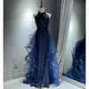 Vestido de Noite Azul Transfronteiriço 2026 Novo Modelo Luxo Leve Nicho Adulto Piano Vocal Violino Exame de Arte Formatura Apresentador