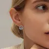 Pendientes de Tachuela Geométricos Originales de Plata de Ley S925 Transfronterizos para Mujer, Sensación de Lujo Ligero de Gama Alta, Pendientes con Incrustaciones de Circonita, Accesorios para Orejas de Diseño Nicho