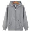 Sudadera tipo cárdigan con capucha y cremallera, peso pesado, para primavera y otoño, color liso, versátil, corte holgado, top unisex, manga larga, al por mayor