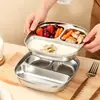 Lonchera de Acero Inoxidable 304, Plato Dividido para Niños y Niños Pequeños, Charola de Comida con Compartimentos de Dibujos Animados, Lonchera Estudiantil