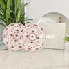 Estilo Europeo Lujo Ligero Moda Serie de Encaje de Hierba Tang Plato de Cena Occidental Exquisito Hueso de China Tazón para Fideos Vajilla Plato de Frutas para Uso Comercial y Doméstico