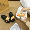 Pingentes de Sapato de Sanduíche de Hambúrguer Peludo de Desenho Animado 3D Clipes Decorativos para Sapato Acessórios Fofos para Sapato