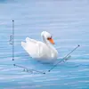 Adornos de paisaje en miniatura, decoraciones DIY para suculentas, 2 pares de figurillas de animales de cisne blanco y negro, bonsáis creativos, pequeños adornos de plástico