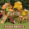 Resbaladilla Combinada de Madera para Niños con Diseño de Dibujos Animados, Ecológica y Duradera, Adecuada para Jugar al Aire Libre en Guarderías y Zonas Residenciales, Resbaladilla Segura