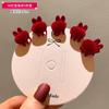 Pinza pequeña de terciopelo rojo para el cabello, horquilla para bebé, para niños, Año Nuevo, Año Nuevo, pinza para trenzar el cabello, tocado, pinza para el cabello de princesa para niña