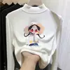 Camiseta térmica infantil de fleece dupla face, novo estilo outono/inverno, camada interna quente e macia para meninas, gola semimangata, top autotérmico