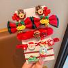 Diadema navideña para niños, dulce decoración festiva para niñas, pinza para el pelo de actuación, juego de pinzas para el pelo de reno, pinza para niña pequeña