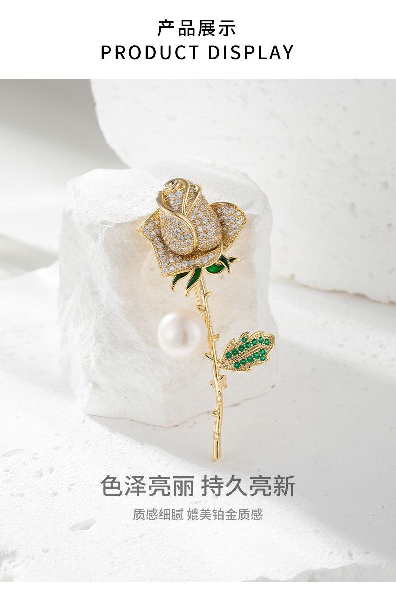 韩版优雅奢华玫瑰花胸针小众高级感花朵别针新款节日礼