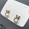 D069 adorables aretes de perlas de tigre este año pequeños aretes adorables de tigre temperamento de personalidad rojo neto femenino lindos joyería para la oreja