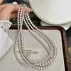 Shijia Lujo Ligero Collar de Perlas Apiladas Joyería Natural Cadena Clavicular Retro Elegante para Mujer Venta al por Mayor