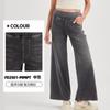 Calça Jeans Curta Wide Leg Plus Size Novo Estilo Transfronteiriça para Mulheres, Cintura Alta, Emagrecedora, Com Efeitos Desgastados, Bolsos Múltiplos, Calça Casual Solta
