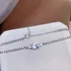 Pulsera de Aguamarina Natural con Piedra Principal de 5*7mm, Incrustación de Plata S925, Proceso de Electrochapado, Pulsera de Lujo Ligero