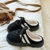 Pantuflas de Algodón para Mujer Invierno Hogar Interior Hogar Cálidas Antideslizantes Suela Gruesa Pareja Nuevas Pantuflas Peludas Otoño e Invierno
