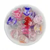 Contas de acrílico transparentes em formato de coração de 18mm em contas com gota de óleo amor contas soltas materiais para miçangas feitas à mão acessórios para joias DIY