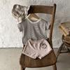 Conjunto de dos piezas de camiseta y pantalones cortos informales, sencillos y modernos, estilo coreano, para bebés y niños, de verano.