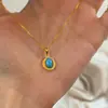 Pendientes de Plata de Ley S925 con Turquesa Azul Cepillada Microincrustada, Estilo Vintage, Elegancia de Alta Gama y un Temperamento Noble y Femenino para Mujeres