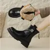 Botas de Nieve de Felpa para Protección contra el Frío del Noreste para Mujer 2026 Nuevo Estilo de Invierno Más Vendidas Botas Cortas Británicas Cálidas Antideslizantes Botas Martin