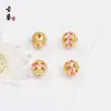 Contas Redondas Cloisonné 8mm Contas de Gotejamento de Óleo Contas Vazadas Azul Queimado Soltas Contas Espaçadoras para Pulseira DIY Acessórios para Joias Artesanais com Contas