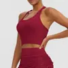 Sujetador Deportivo de Color Sólido Europeo y Americano Ropa Interior con Almohadillas en el Pecho Espalda Cruzada Chaleco Sujetador Casual Ropa de Yoga Top de Fitness de Secado Rápido