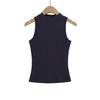 Dropshipping Top sin Mangas de Cuello Alto Medio para Mujer 2025 Elástico Ajustado Sin Tirantes Sexy Chaleco Interior y Exterior