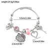 Moda Transfronteriza Lindo Brazalete Sanrio Brazalete Lindo Gato de Pan con Cuentas Brazalete Abierto Colgante Joyería