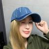 Chapéu de Brim Lavado Estilo Coreano Vintage Protetor Solar Boné de Beisebol Moda Versátil Bordado Top Macio Boné Raspado Chapéu Feminino