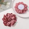 Tecido estilo coreano flor de cetim com borda queimada flor de rosa pescoço flor faça você mesmo feito à mão todos os acessórios de cabelo acessórios de roupas atacado