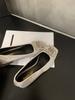 Zapatos Planos Elegantes con Tacón Grueso y Pedrería Francesa para Mujer 2023 Nuevos para Primavera y Otoño Negro Punta Cuadrada Zapatos de Alta Gama para el Trabajo