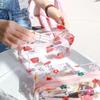 Bolsa cosmética transparente fofa com estampa de frutas, bolsa de armazenamento portátil para mulheres, impermeável, bolsa para presente, estojo de lápis, pvc jelly transparente