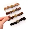 Elásticos de Cabelo com Estampa de Leopardo Europeia e Americana com Toque de Luxo, Scrunchies com Strass, Cordões de Cabelo de Luxo Leve, Faixas de Cabelo, Acessórios de Cabelo Femininos no Atacado