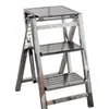 Escalera Taburete de Acero Inoxidable para Uso Doméstico, Escalera Plegable, Modelo Engrosado y Reforzado, Peldaños, Escalera de Tres Peldaños, Escalera de Escalada de Cuatro Peldaños