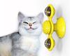 Juguete popular de Amazon para gatos con molino de viento giratorio, plato giratorio, dispositivo divertido para rascar y frotar el pelo del gato, cepillo para gatos, fabricante de suministros para mascotas
